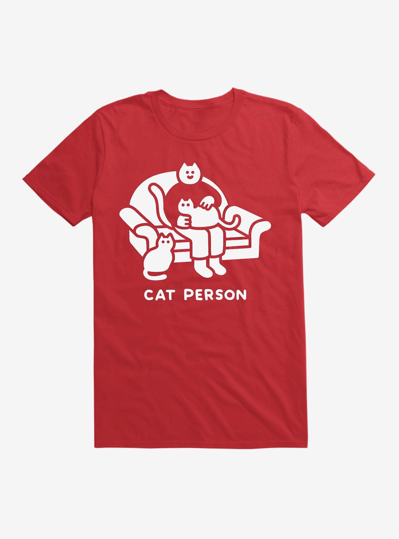 Cat Person T-Shirt, RED, hi-res