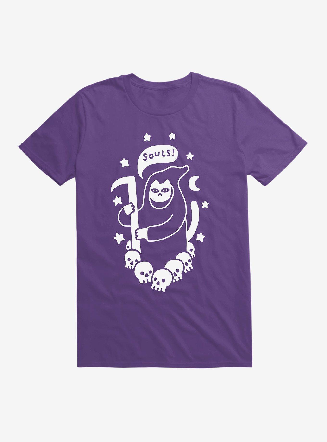 Cat Searching For Souls T-Shirt, PURPLE, hi-res