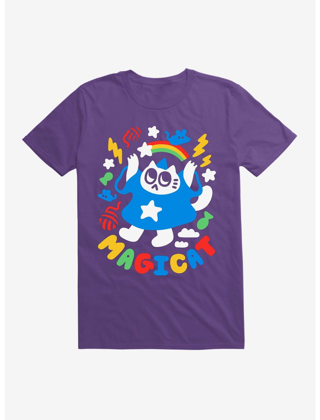 Colorful Magicat T-Shirt, PURPLE, hi-res