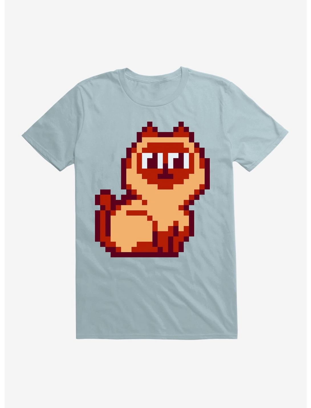 Siamese Cat Pixel Art T-Shirt, LIGHT BLUE, hi-res
