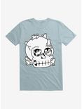 Skull Is Full Of Cats Doodle T-Shirt, LIGHT BLUE, hi-res