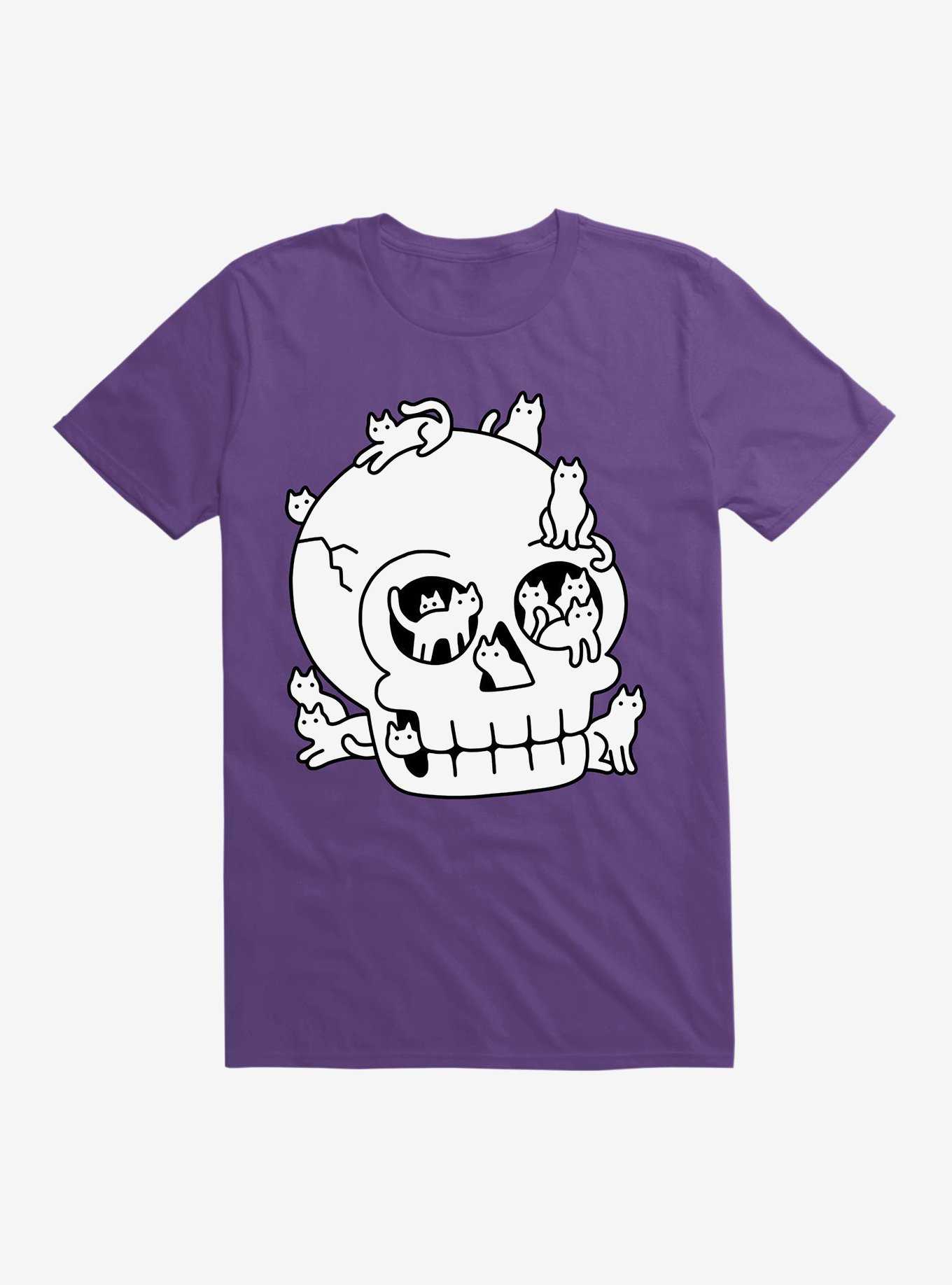 Skull Is Full Of Cats Doodle T-Shirt, , hi-res