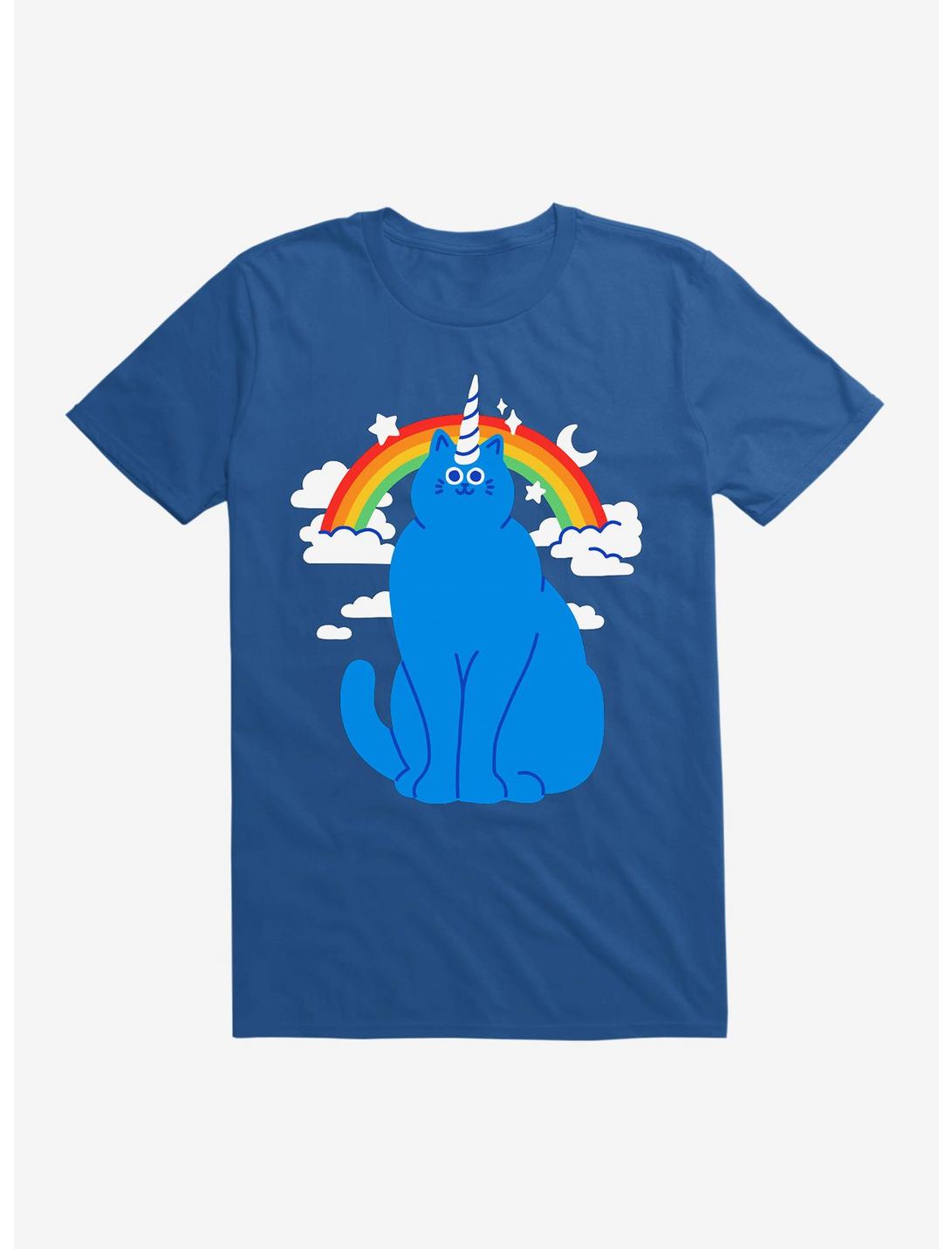 Unicorn Cat T-Shirt, ROYAL, hi-res