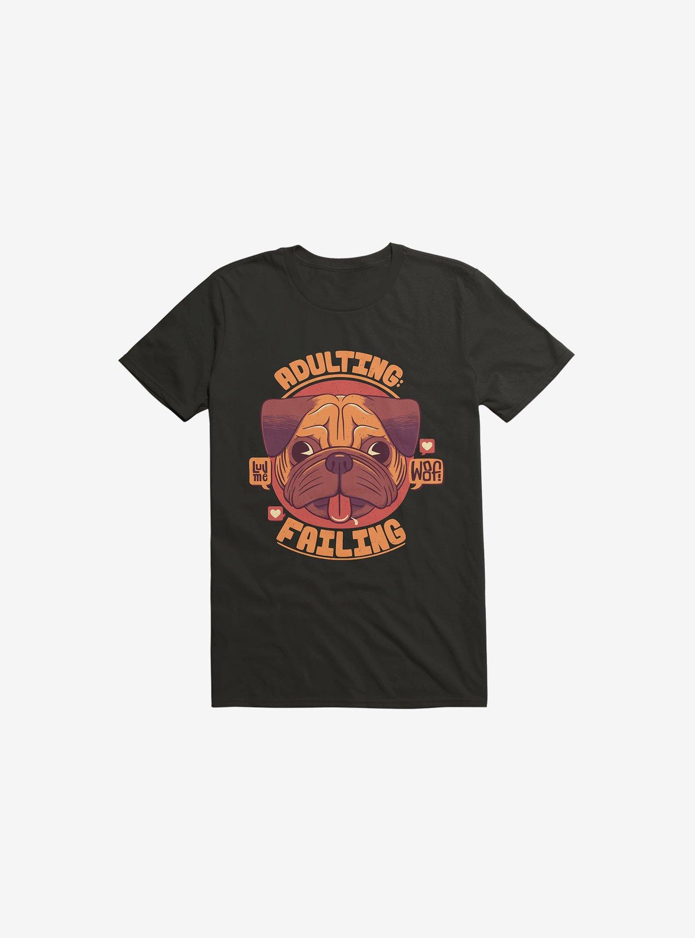 Adulting: Failing Dog Black T-Shirt, , hi-res