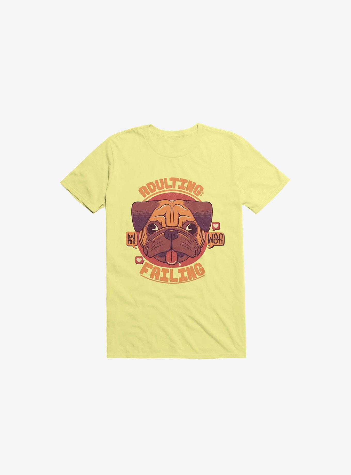 Adulting: Failing Dog Corn Silk Yellow T-Shirt, , hi-res