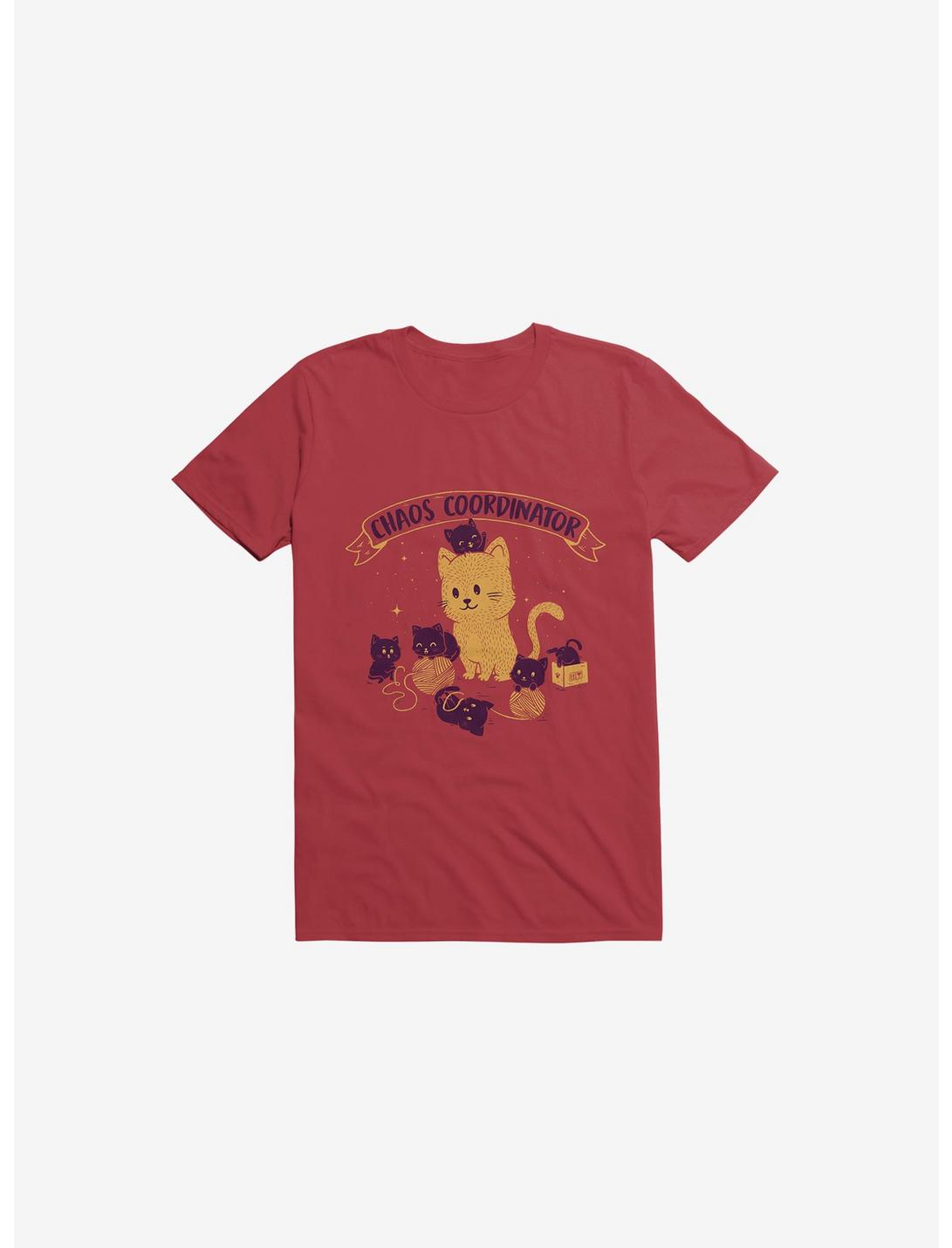 Chaos Coordinator Cat Red T-Shirt, RED, hi-res