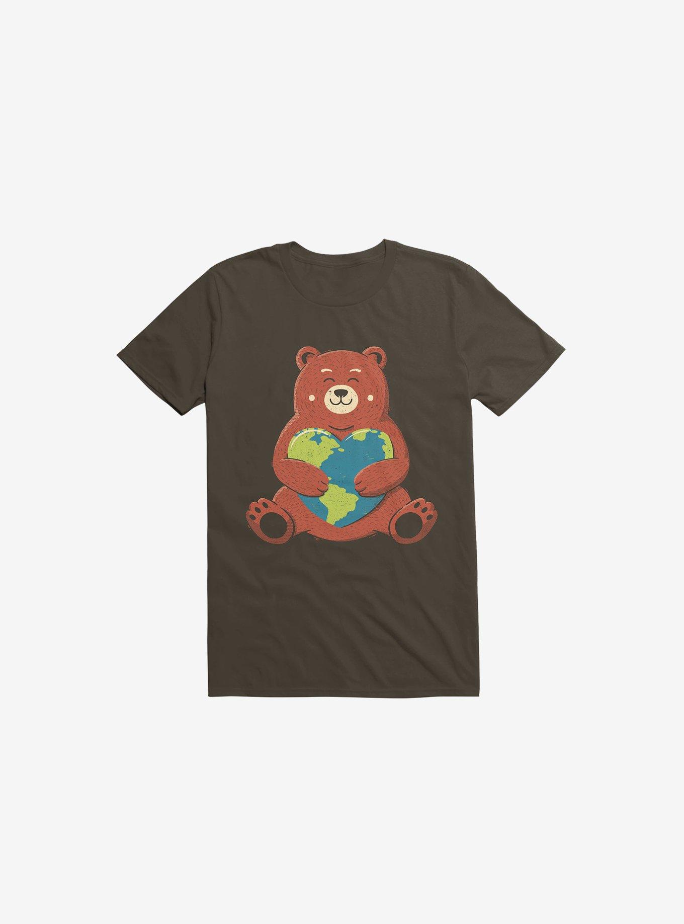 Earth Love Bear Brown T-Shirt, BROWN, hi-res