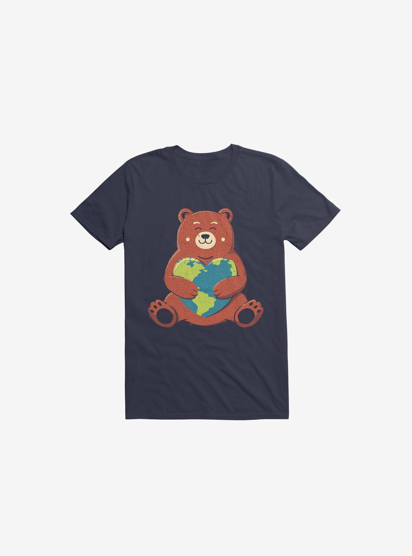 Earth Love Bear Navy Blue T-Shirt, , hi-res