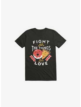 Fight For Pizza And Donuts Black T-Shirt, , hi-res