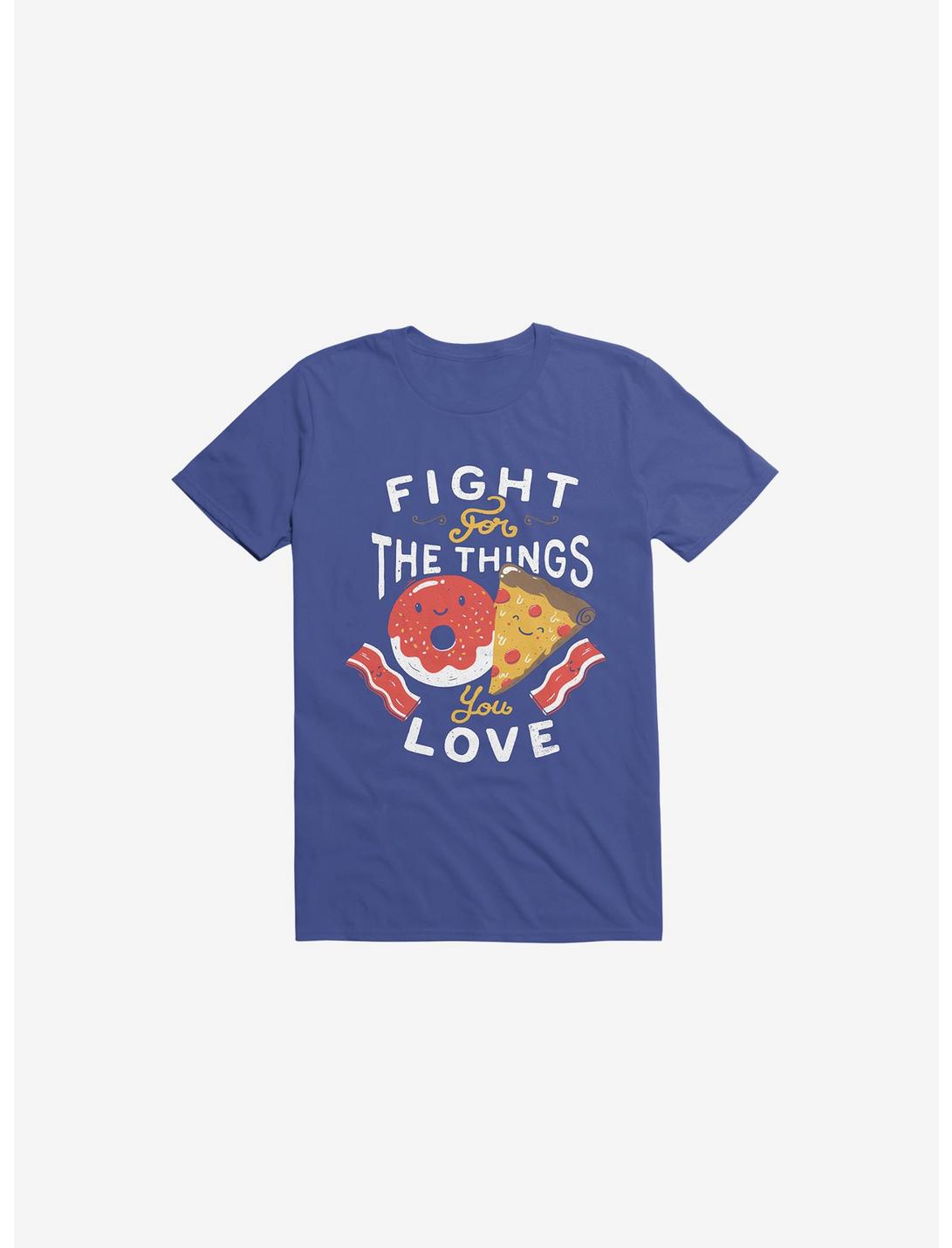 Fight For Pizza And Donuts Royal Blue T-Shirt, ROYAL, hi-res