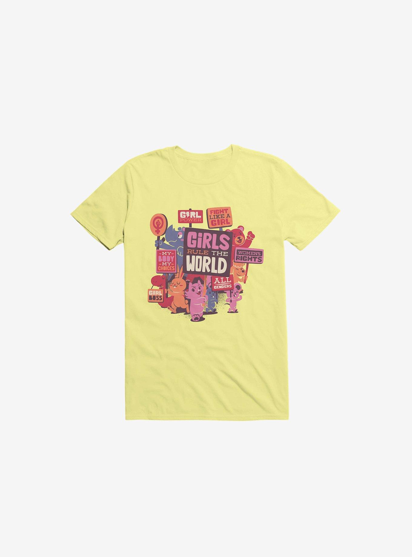 Girls Rule The World Corn Silk Yellow T-Shirt, , hi-res