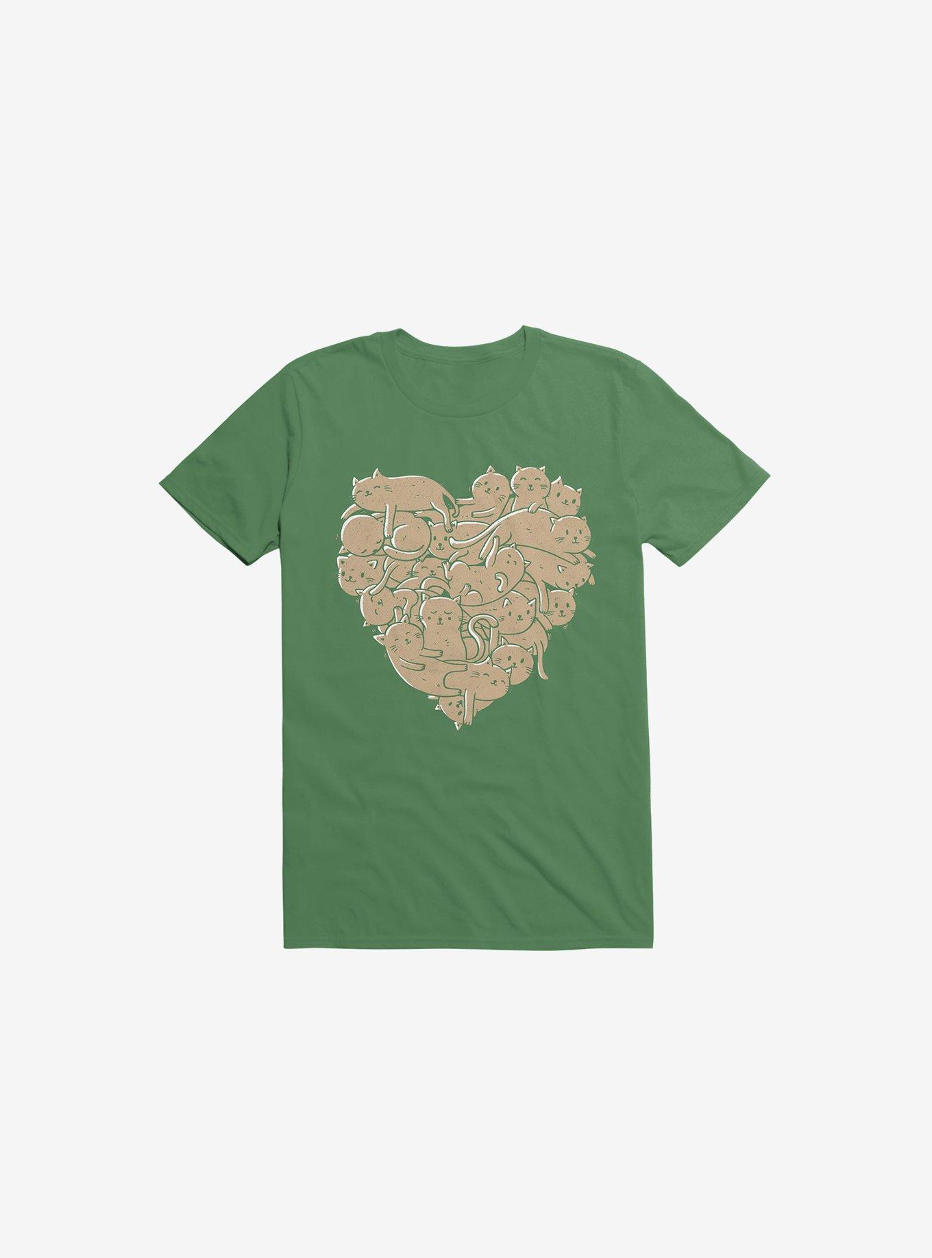 I Love Cats Heart Kelly Green T-Shirt, KELLY GREEN, hi-res