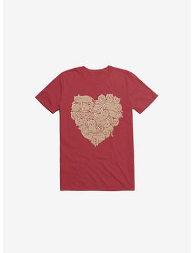 I Love Cats Heart Red T-Shirt, , hi-res
