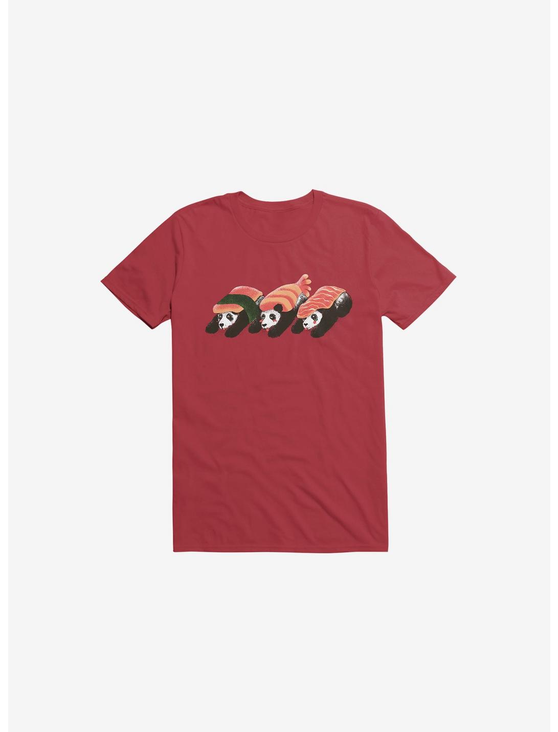 Panda Sushi T-Shirt, RED, hi-res