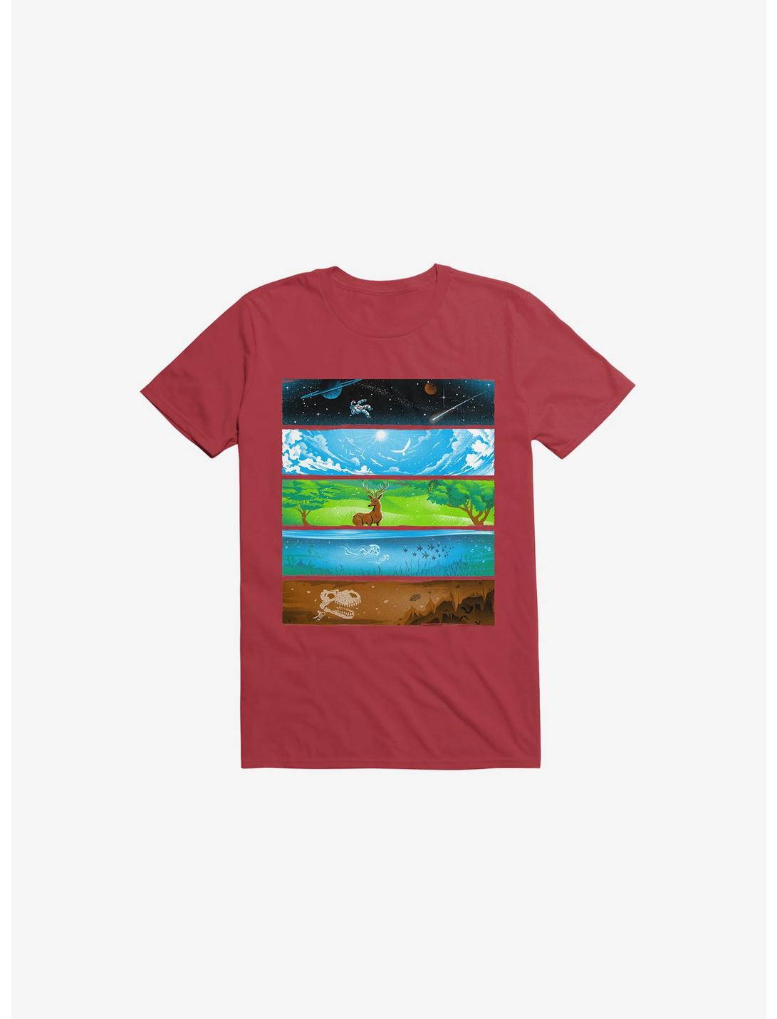 Across The Earth Red T-Shirt, RED, hi-res