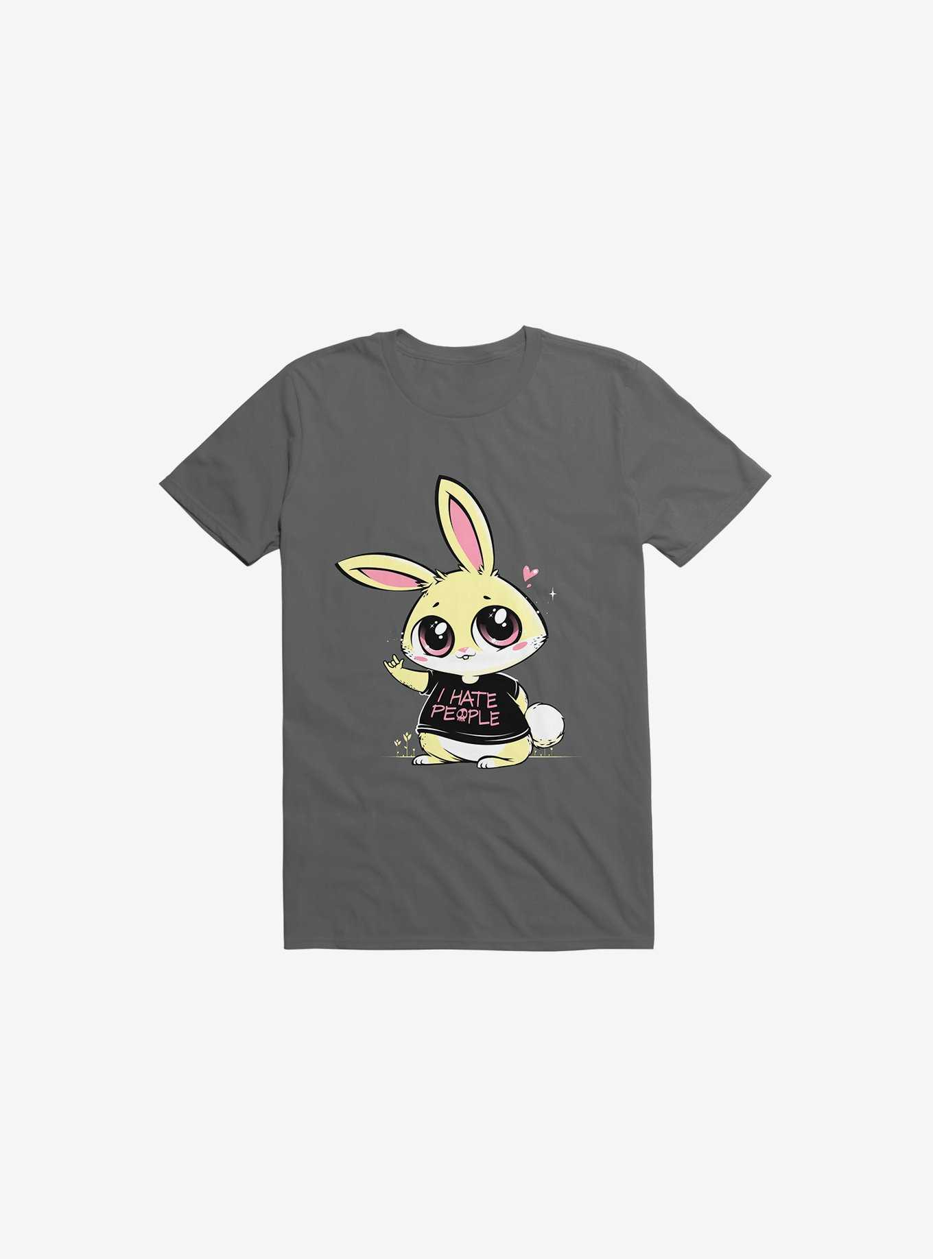 I Hate People Bunny Charcoal Grey T-Shirt, , hi-res