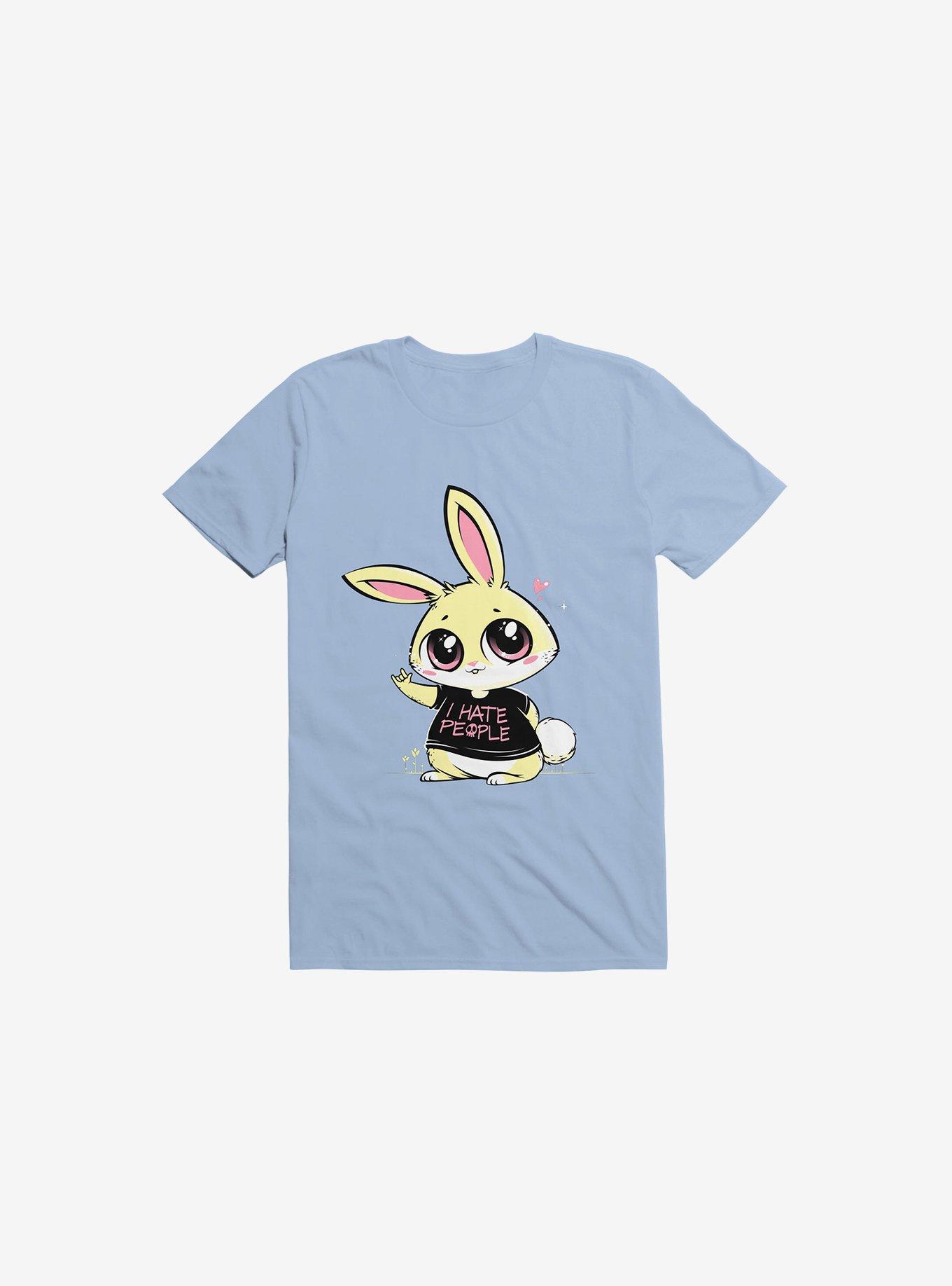 I Hate People Bunny Light Blue T-Shirt, LIGHT BLUE, hi-res