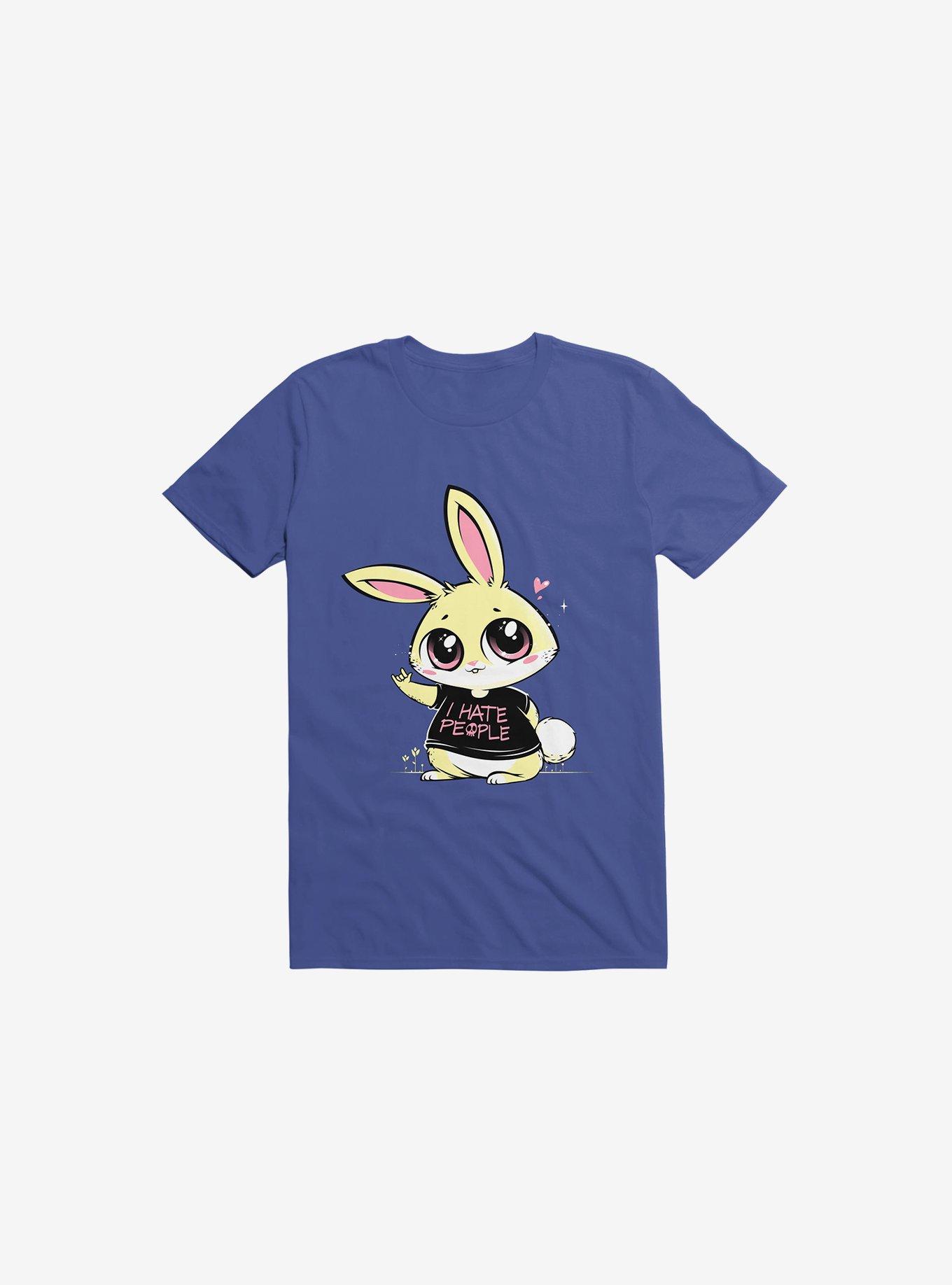 I Hate People Bunny Royal Blue T-Shirt, , hi-res