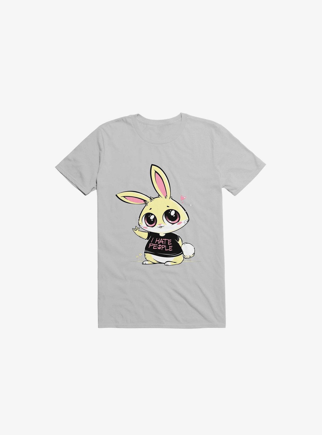 I Hate People Bunny Ice Grey T-Shirt, ICE GREY, hi-res