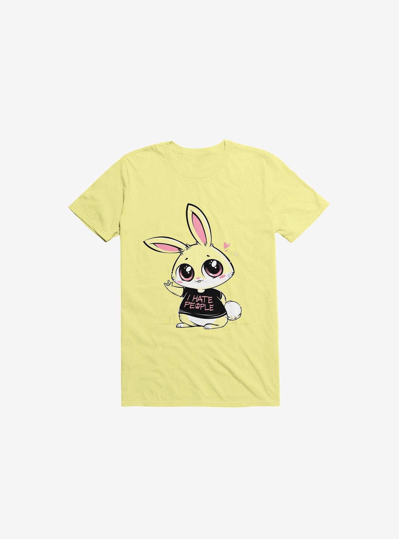 I Hate People Bunny Corn Silk Yellow T-Shirt, , hi-res