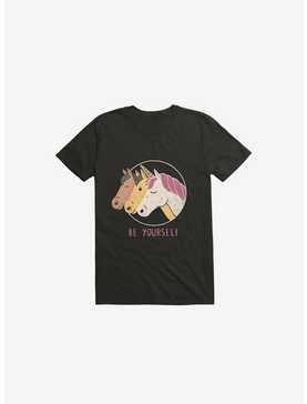 Be Yourself Unicorn Black T-Shirt, , hi-res