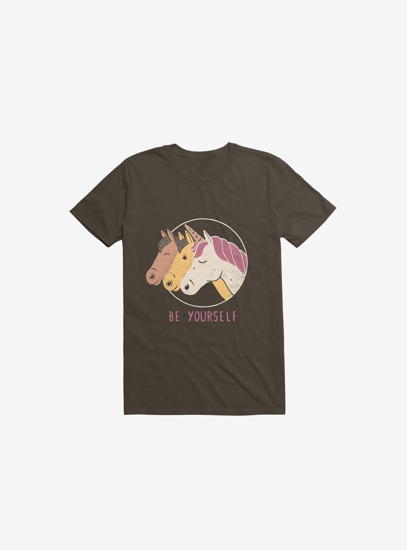 Be Yourself Unicorn Brown T-Shirt, , hi-res