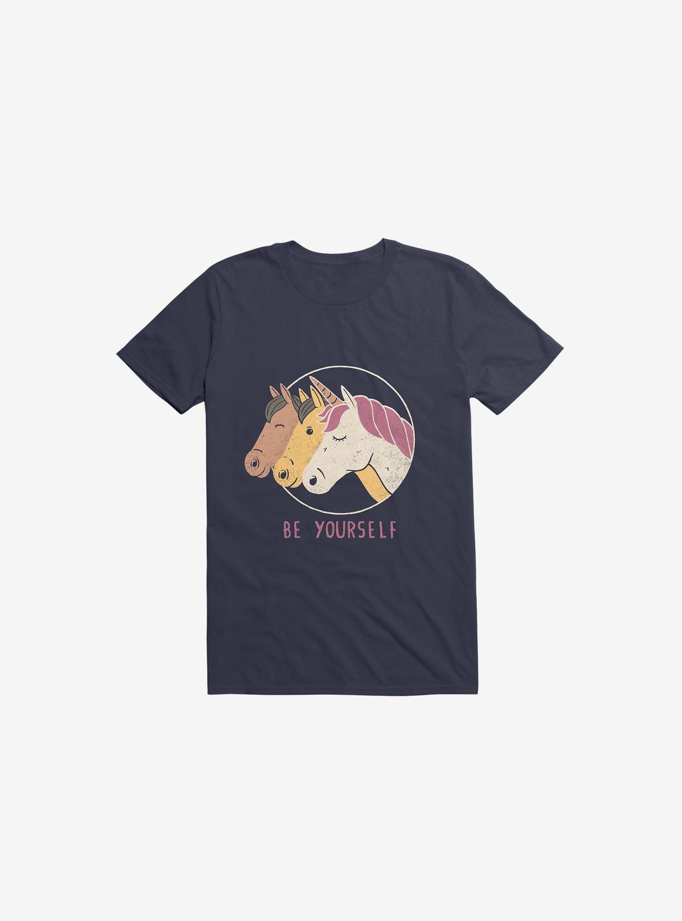 Be Yourself Unicorn Navy Blue T-Shirt