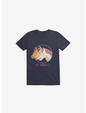 Be Yourself Unicorn Navy Blue T-Shirt, , hi-res