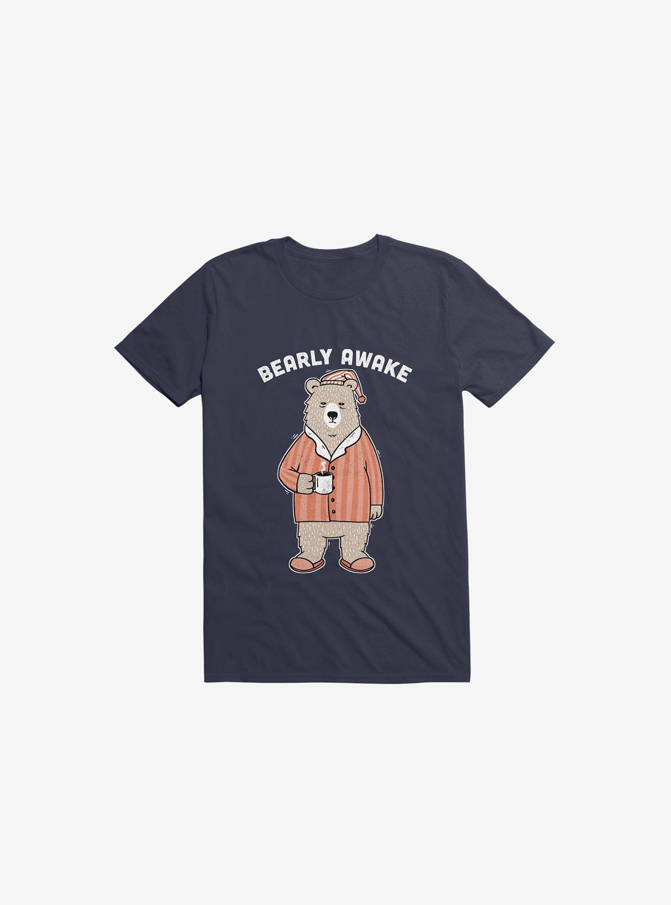 Bearly Awake Navy Blue T-Shirt, NAVY, hi-res