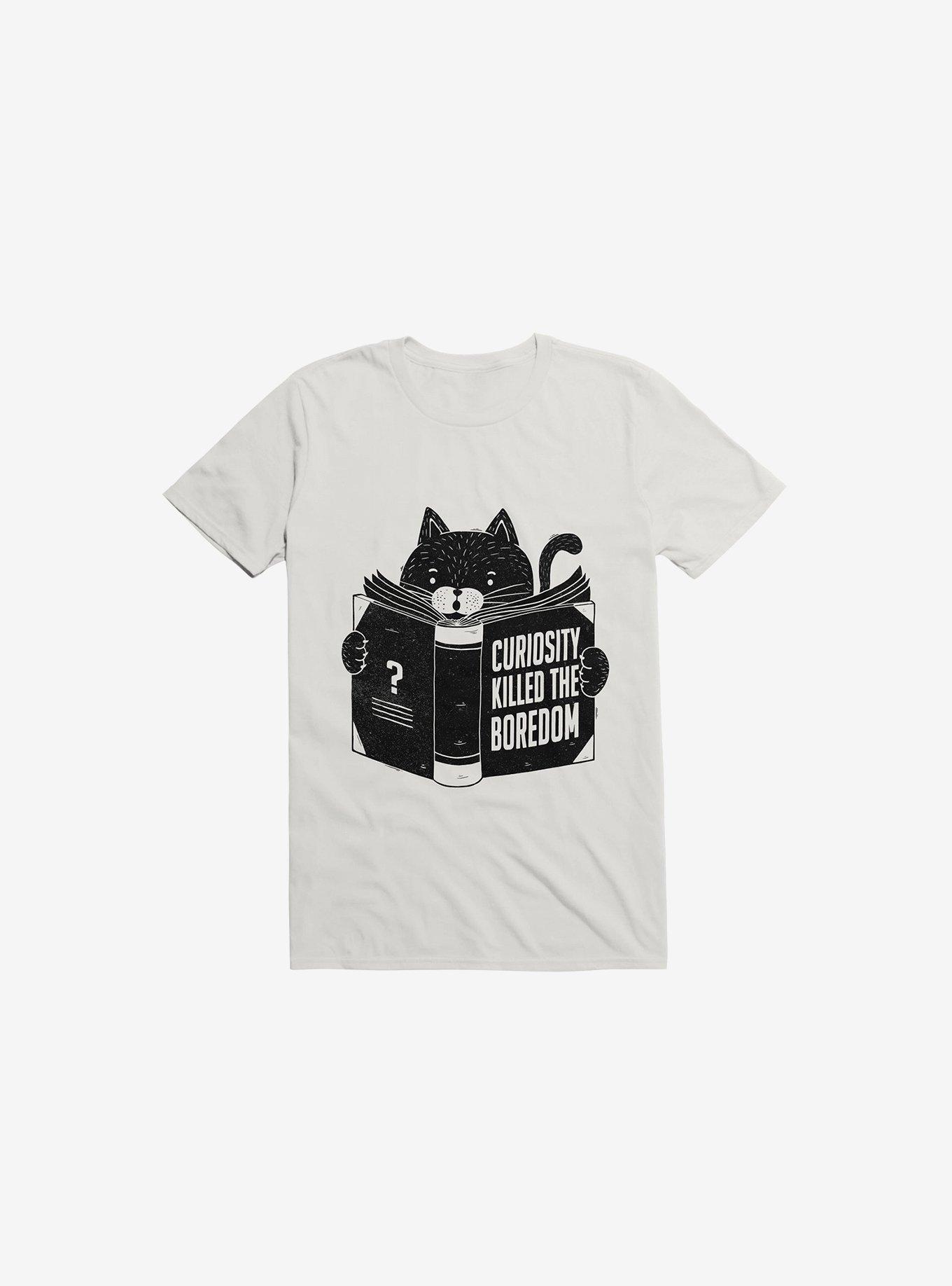 Curiosity Killed The Boredom White T-Shirt, , hi-res