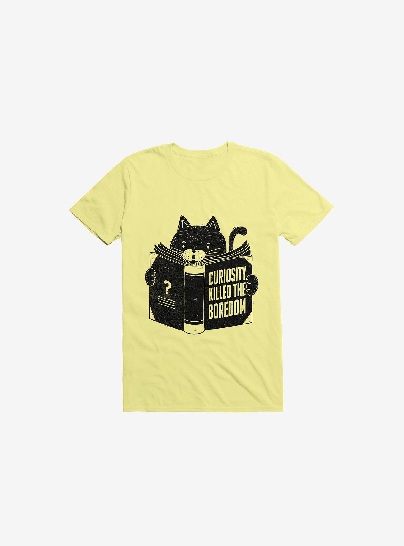 Curiosity Killed The Boredom Corn Silk Yellow T-Shirt, CORN SILK, hi-res