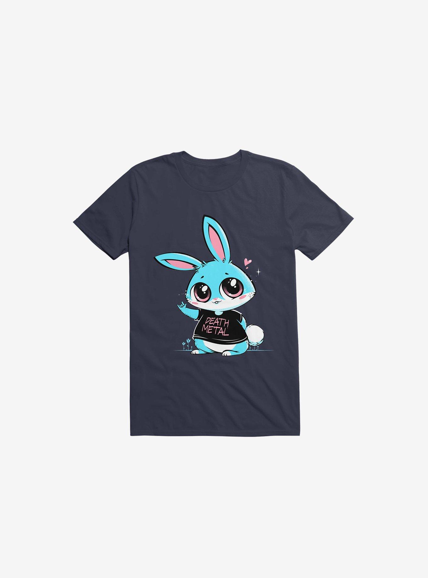 Death Metal Bunny Navy Blue T-Shirt, NAVY, hi-res