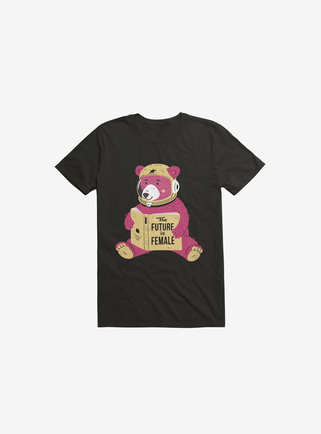 The Future Is Female Bear Astronaut Black T-Shirt, , hi-res