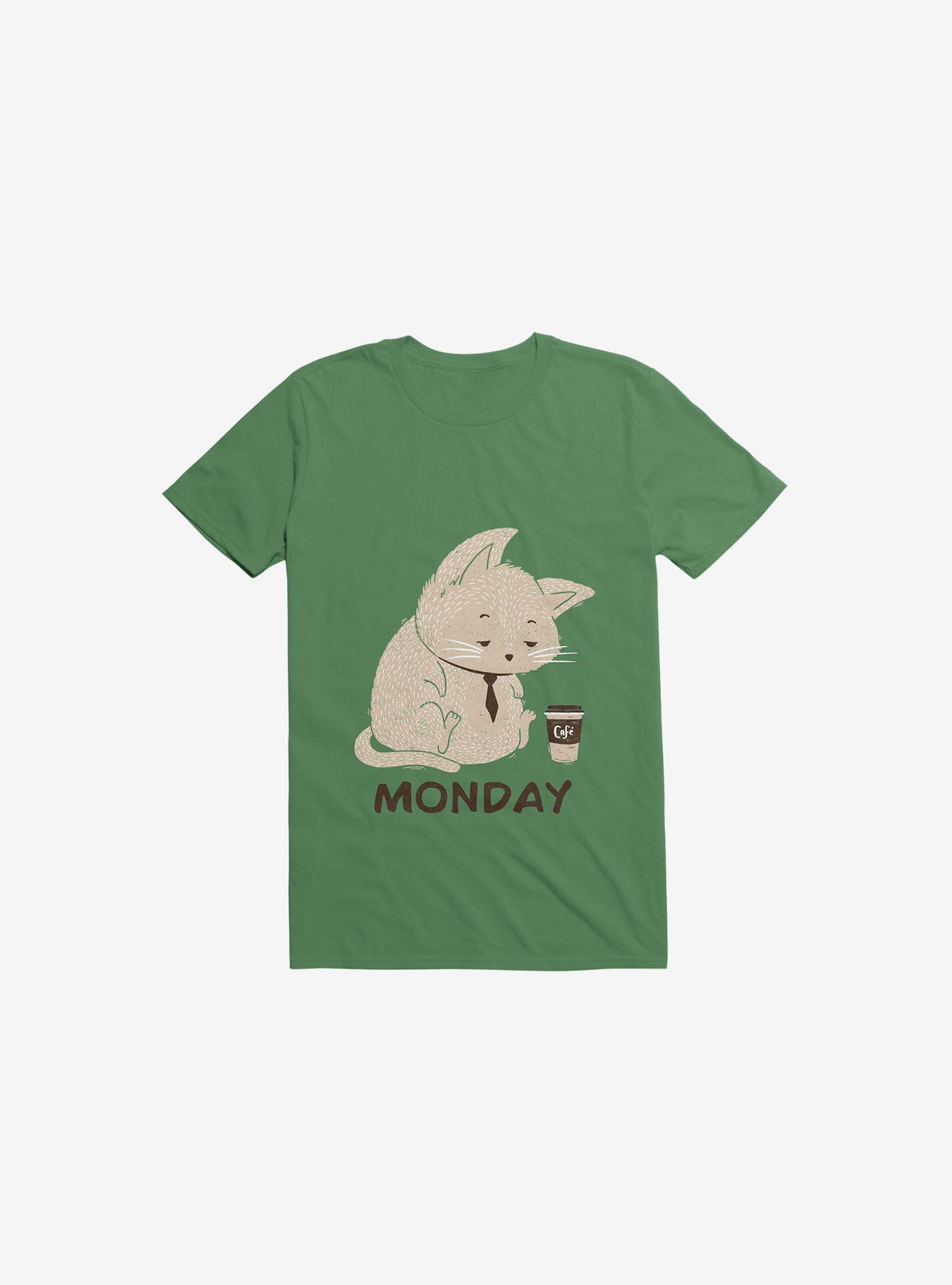 Monday Cat Kelly Green T-Shirt, KELLY GREEN, hi-res