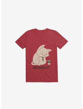 Monday Cat Red T-Shirt, , hi-res