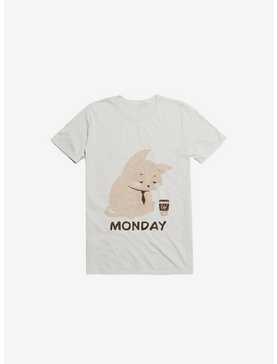 Monday Cat White T-Shirt, , hi-res