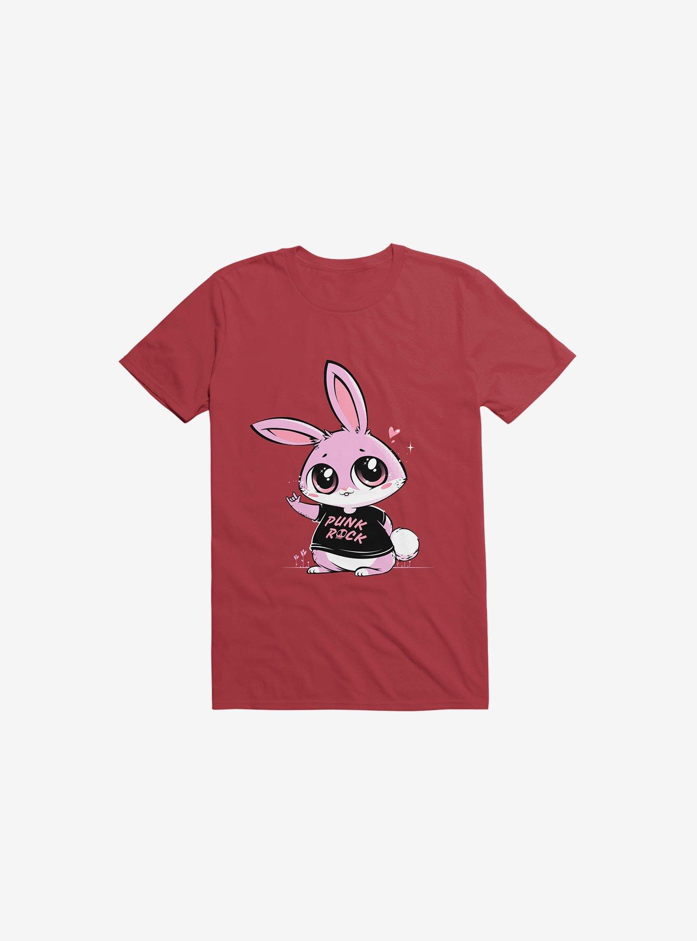 Punk Rock Bunny T-Shirt, RED, hi-res