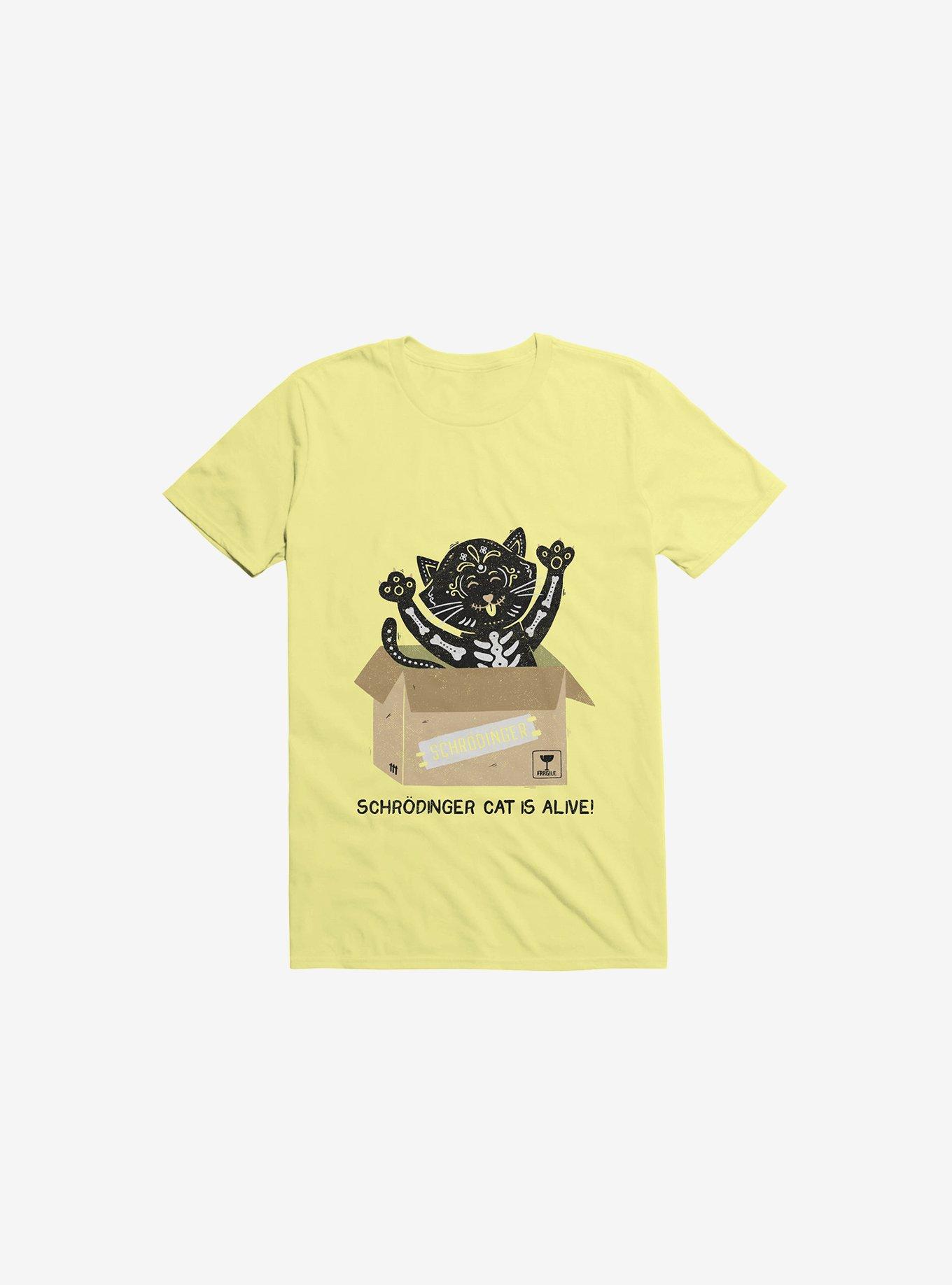 Am I Alive Schr_dinger Cat T-Shirt, CORN SILK, hi-res