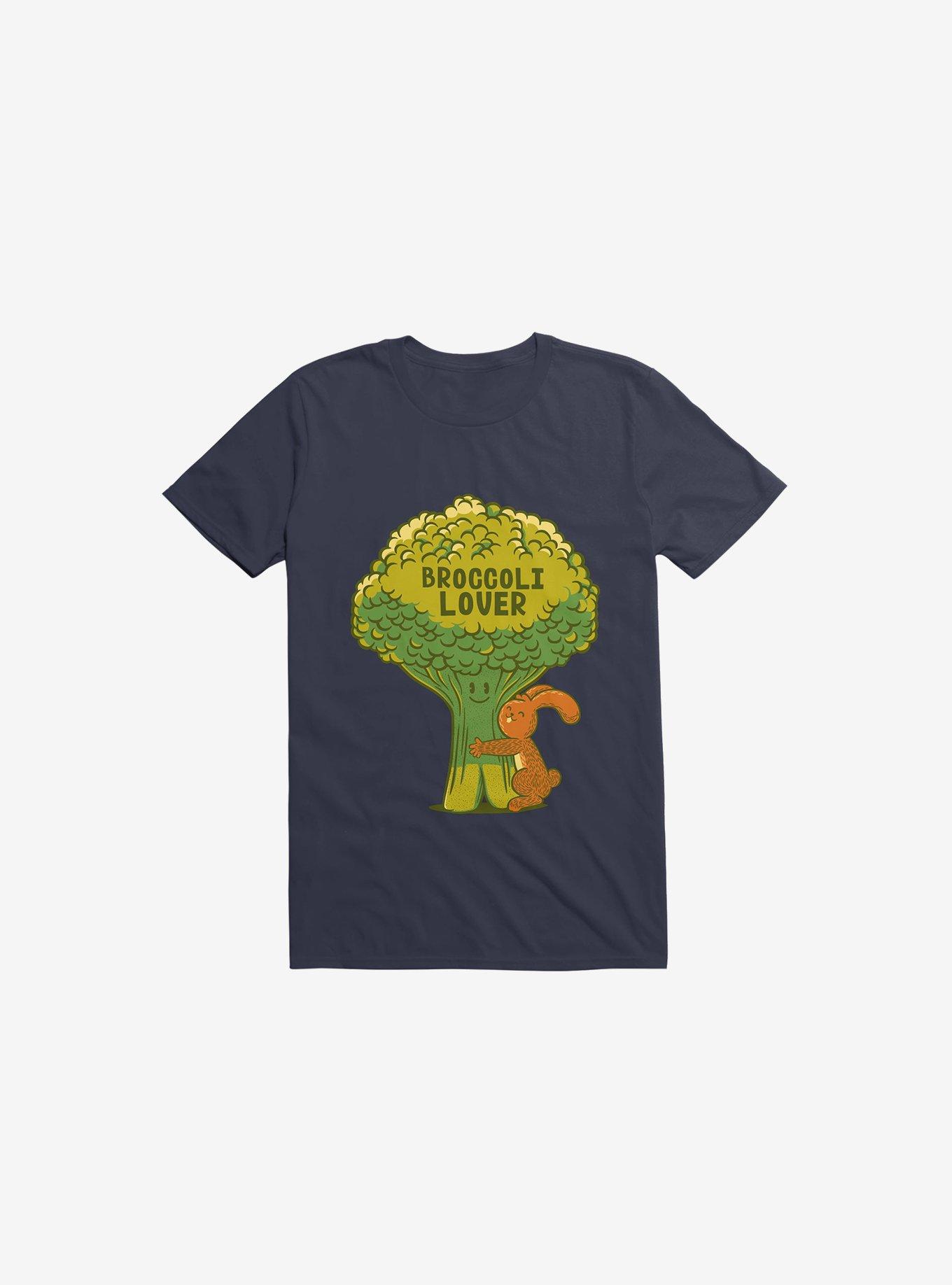 Broccoli Lover Navy Blue T-Shirt, NAVY, hi-res