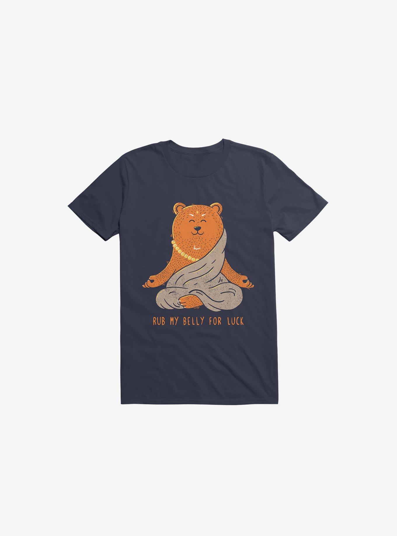 Buddha Bear Navy Blue T-Shirt, NAVY, hi-res