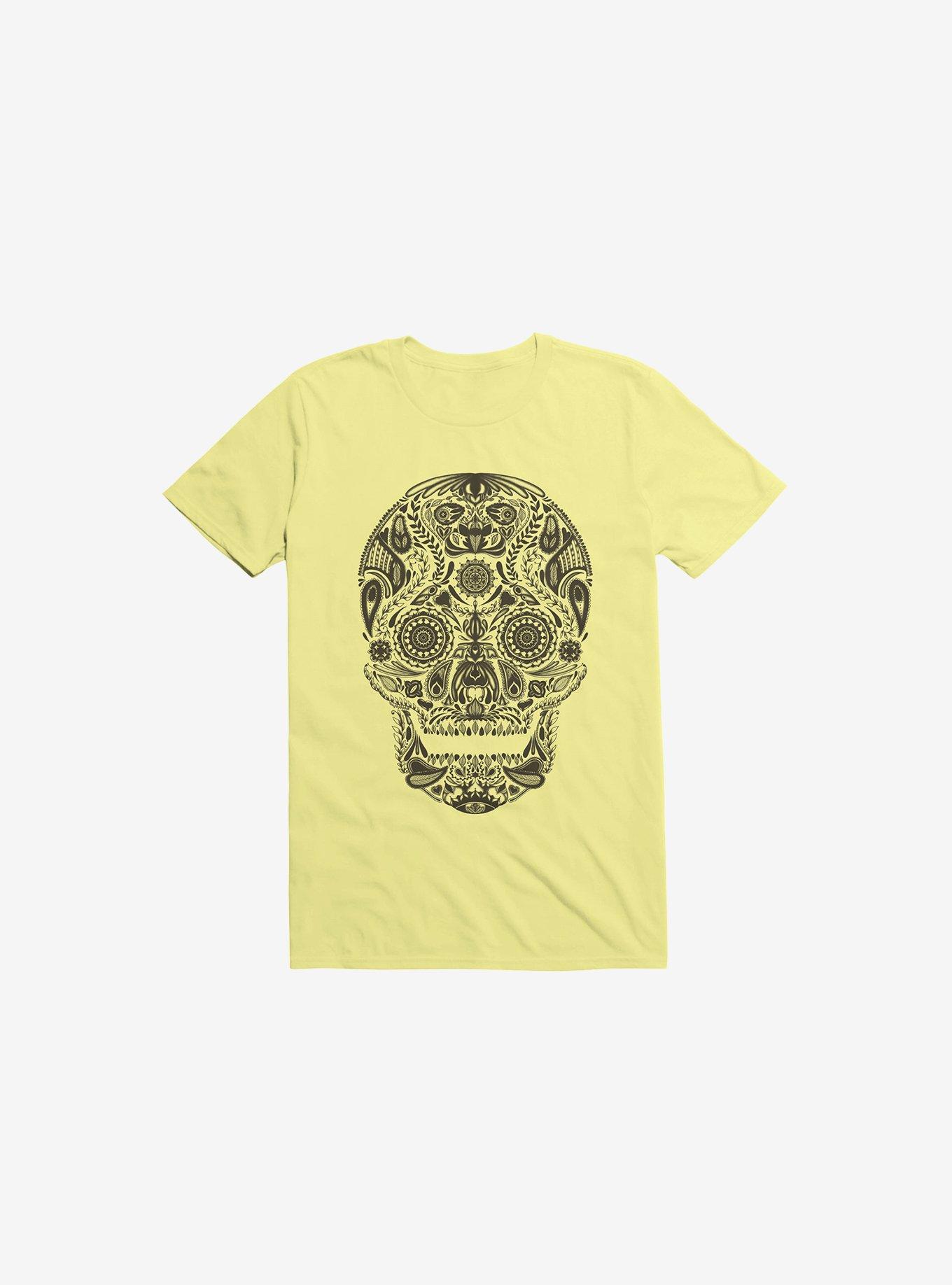 Dia De Los Muertos Corn Silk Yellow T-Shirt, CORN SILK, hi-res