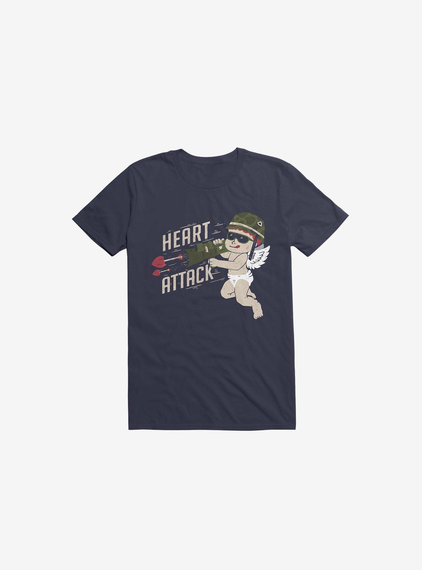 Heart Attack Navy Blue T-Shirt, , hi-res