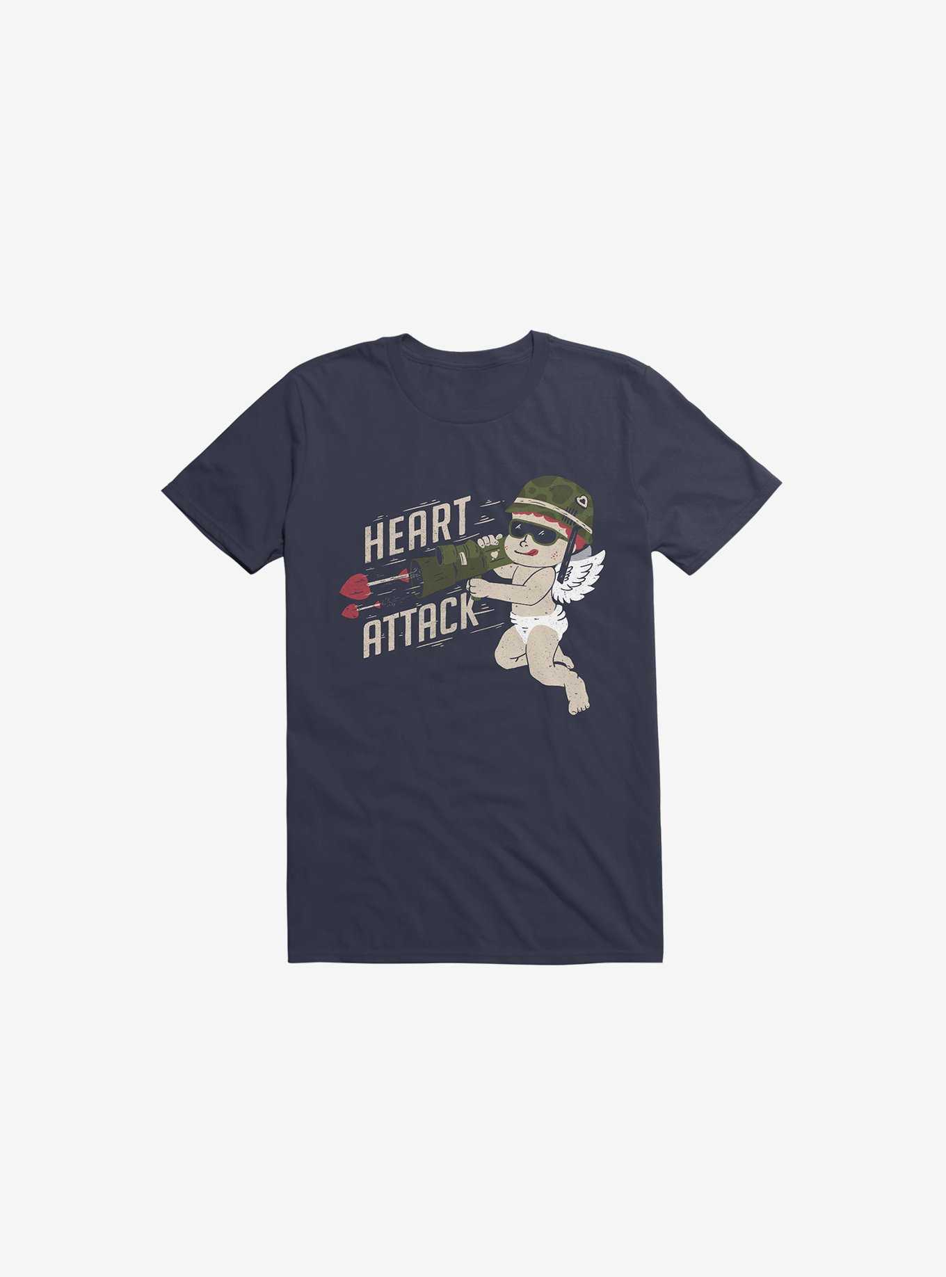Heart Attack Navy Blue T-Shirt, , hi-res