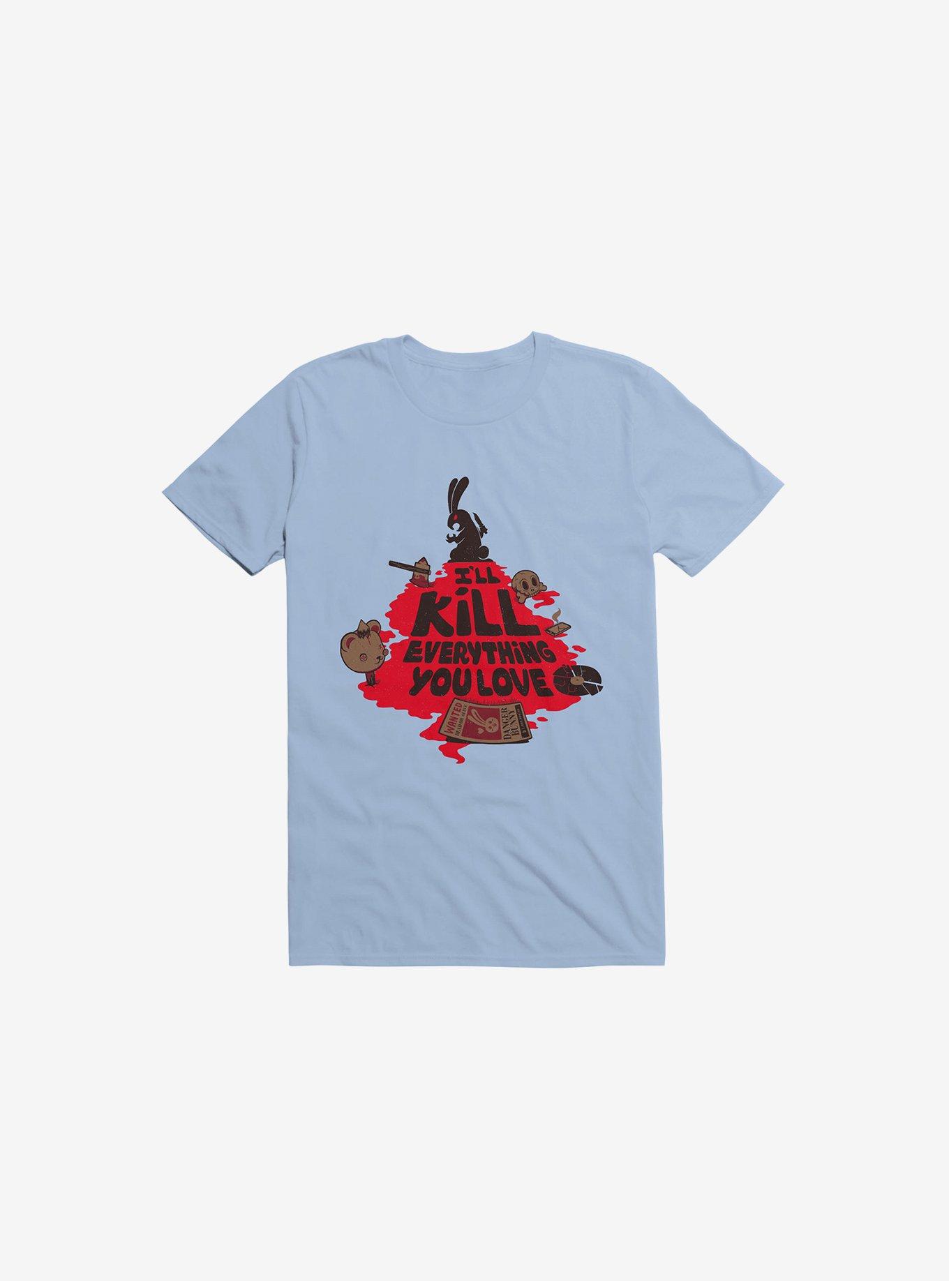 I'll Kill Everything You Love Bunny Light Blue T-Shirt, , hi-res