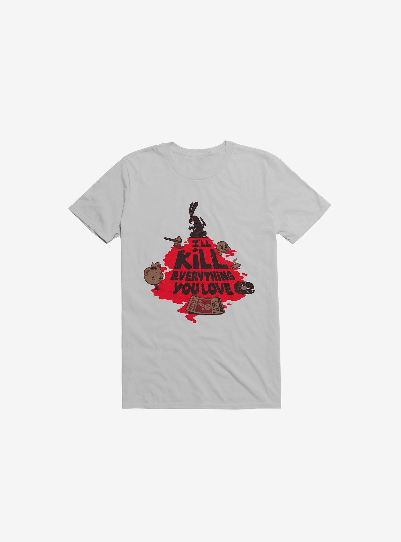 I'll Kill Everything You Love Bunny Ice Grey T-Shirt, , hi-res