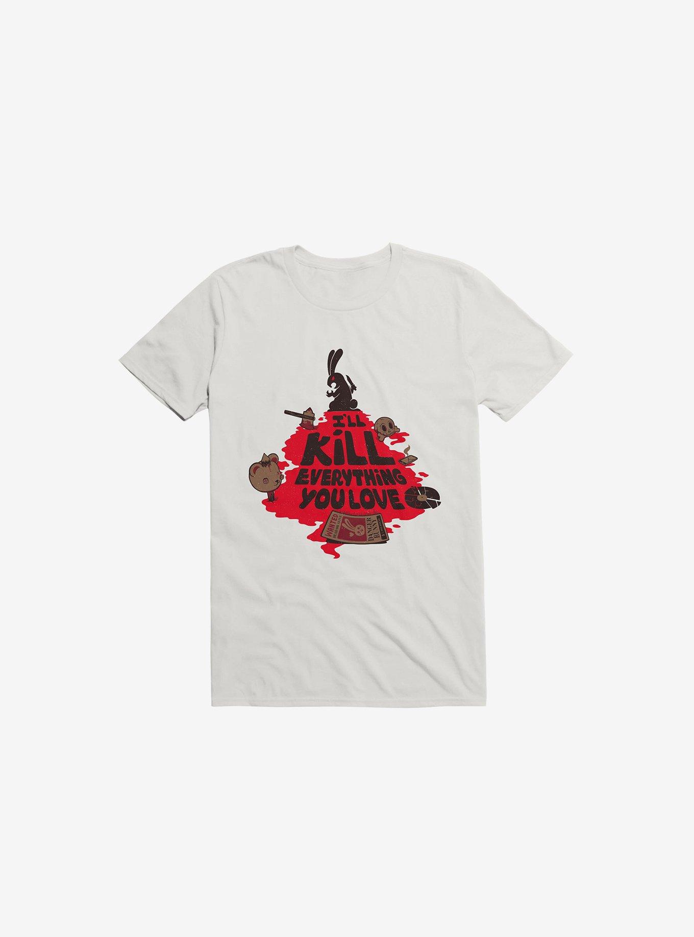 I'll Kill Everything You Love Bunny White T-Shirt, , hi-res