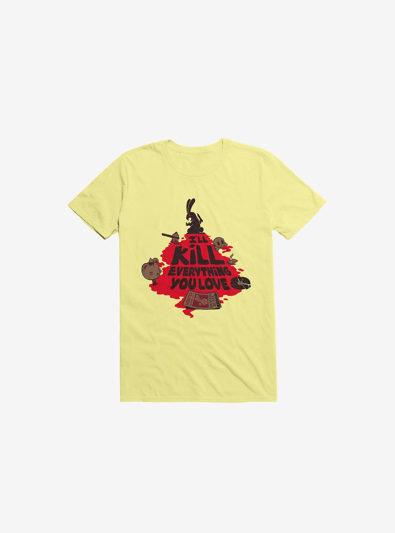I'll Kill Everything You Love Bunny Corn Silk Yellow T-Shirt, , hi-res