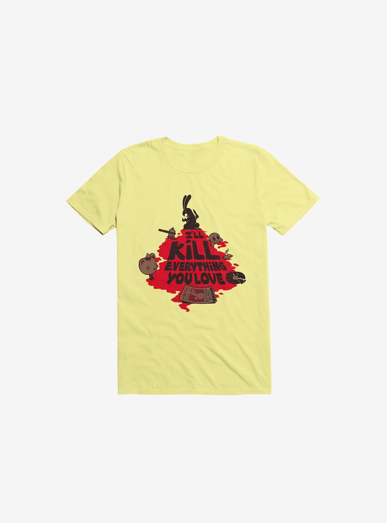 I'll Kill Everything You Love Bunny Corn Silk Yellow T-Shirt, , hi-res