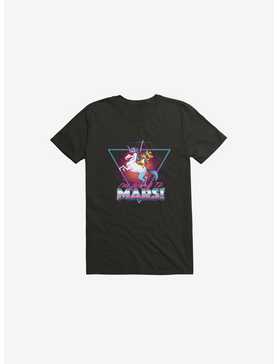 I'm Going To Mars! Cat Riding Unicorn Black T-Shirt, , hi-res