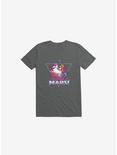 I'm Going To Mars! Cat Riding Unicorn Charcoal Grey T-Shirt, CHARCOAL, hi-res